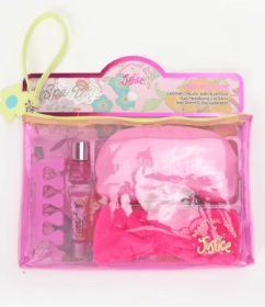 Justice Girl's Spa Day and Wristlet Pouch Set, 6-Piece Set, Pink